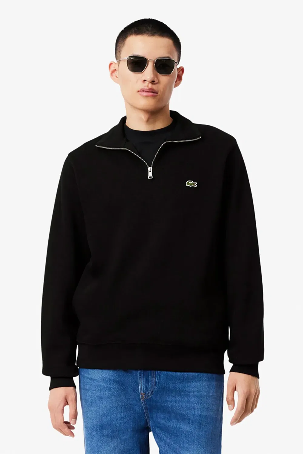 Свитшот с четвертью молнией Lacoste, Black — фото 3