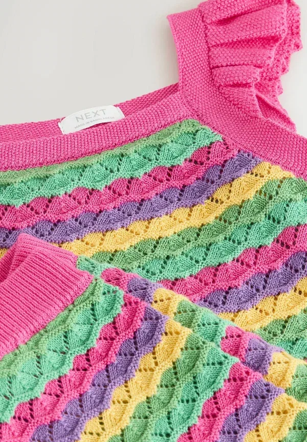 Комплект из шорт и топа с квадратным вырезом, полосатый, Regular fit set - shorts, Next, Bright Stripe — фото 2