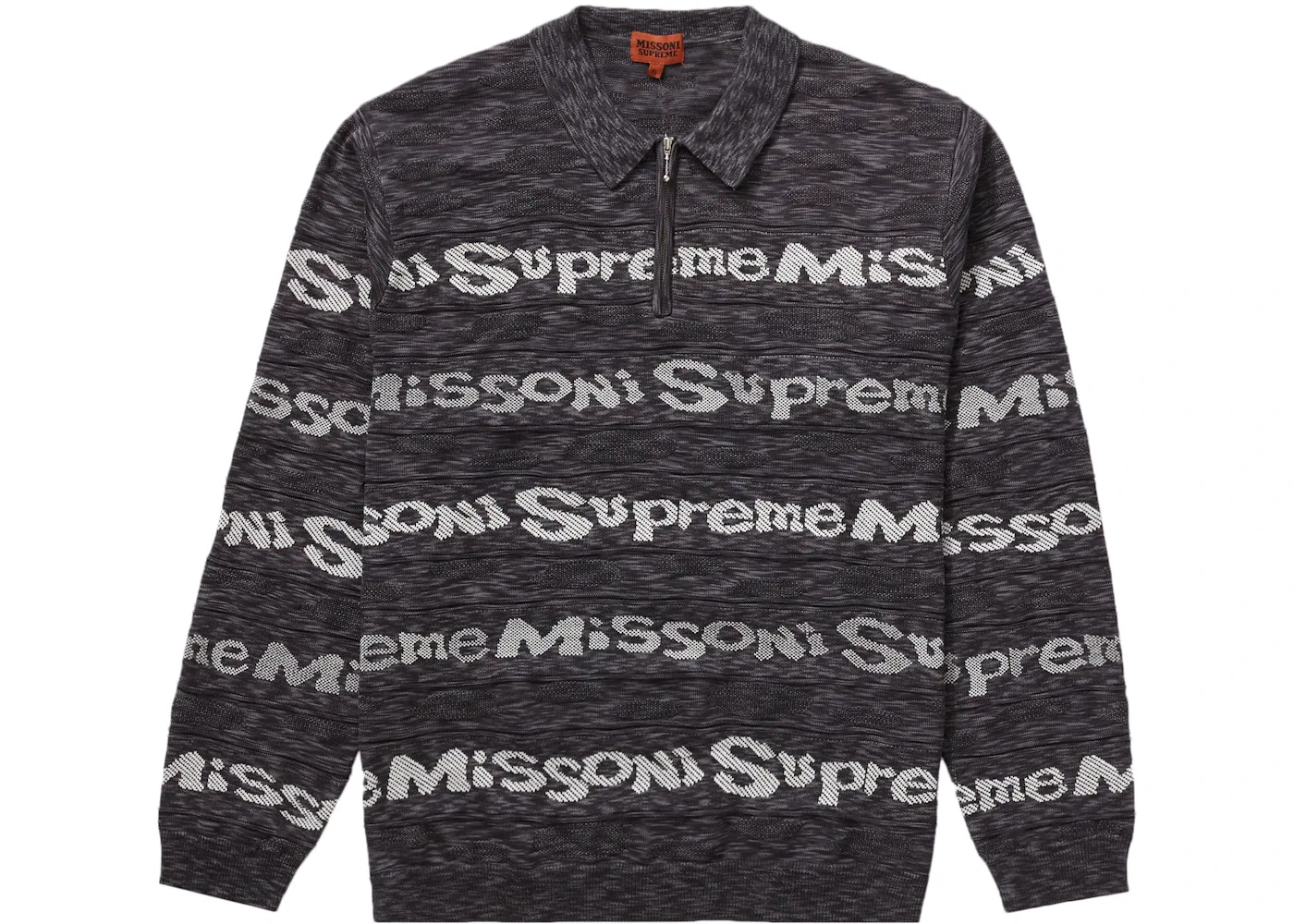 Мужская рубашка-поло с длинным рукавом и молнией Polo Supreme, Black