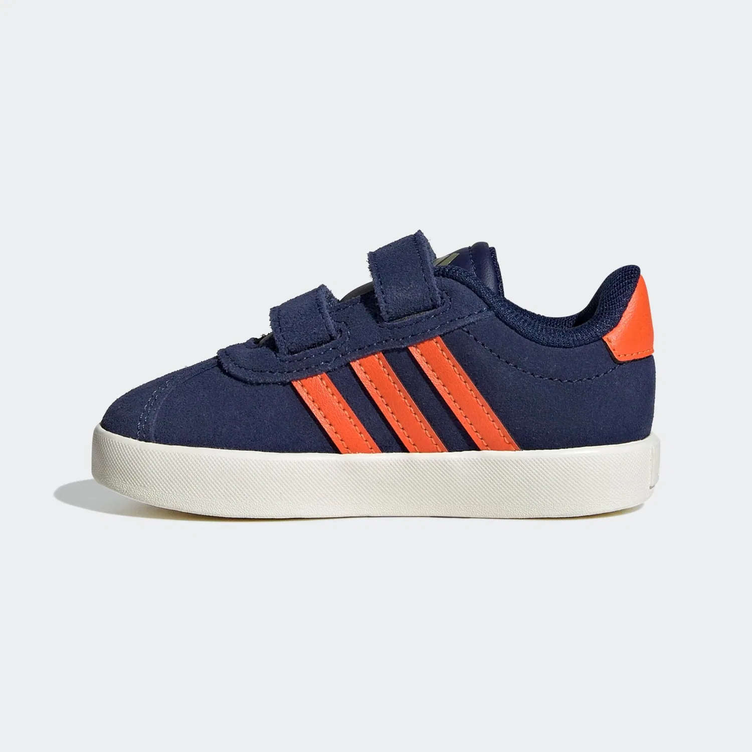 Детские кроссовки с липучками Adidas Sportswear, Dark Blue/Impact Orange/Gold Metallic — фото 3