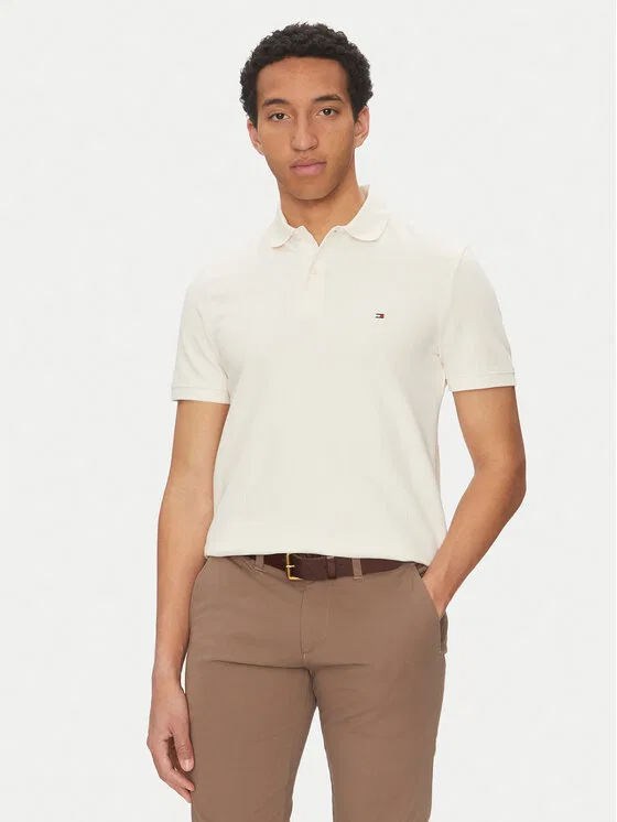 Поло regular fit Vertical Tommy Hilfiger, желтый