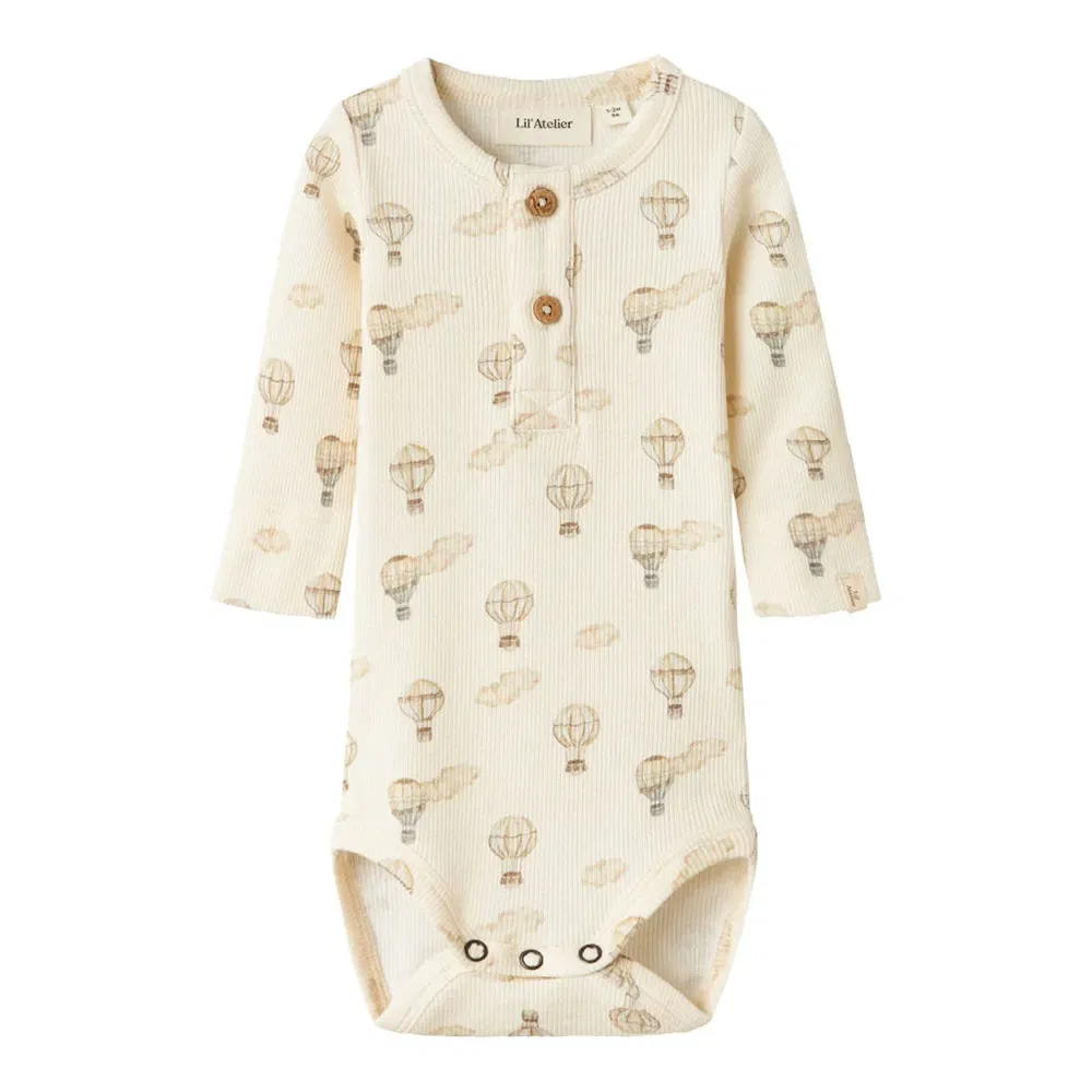 Боди с длинными рукавами Name It Gavo Emo Slim Lil Atelier, бежевый