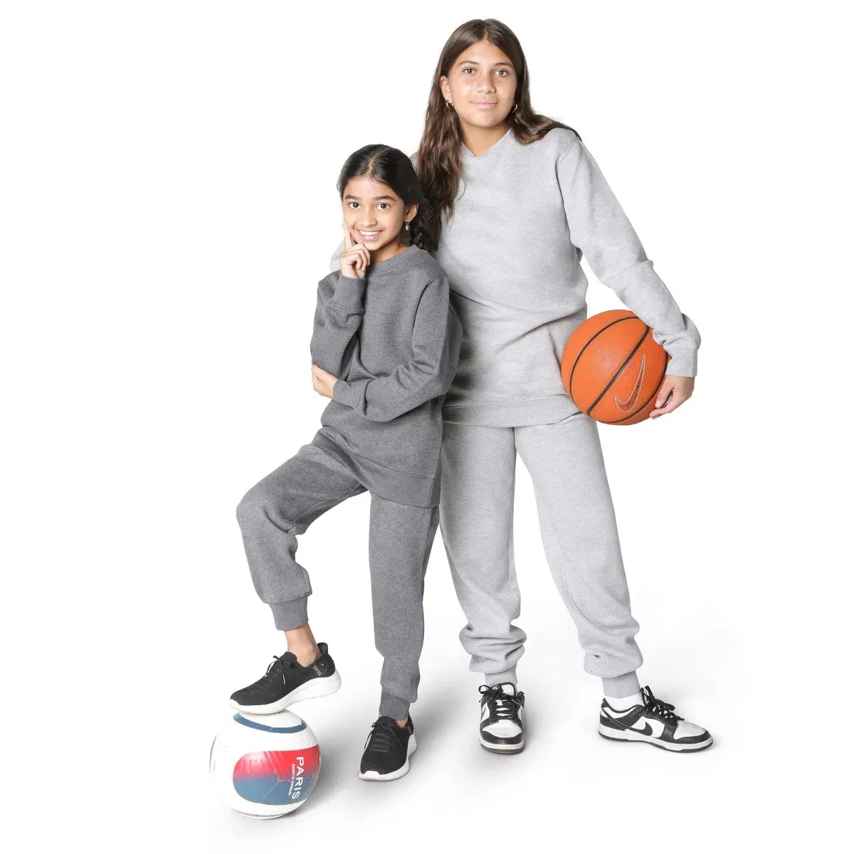 Детские спортивные штаны для девочек из флиса Everyday Kids, Charcoal Gray — фото 4