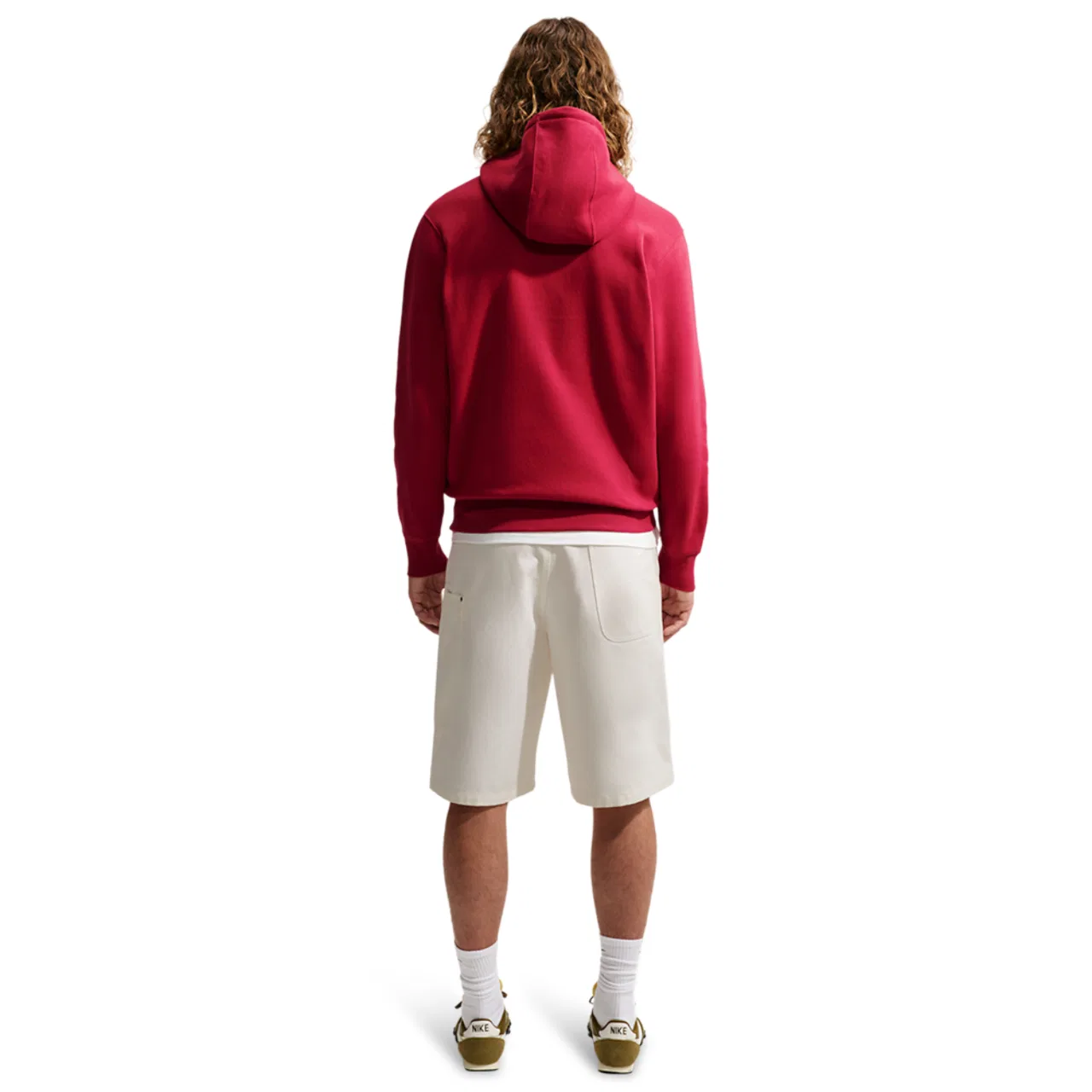 Мужское худи Nike Club Pullover, цвет Tough Red/Tough Red/White — фото 4