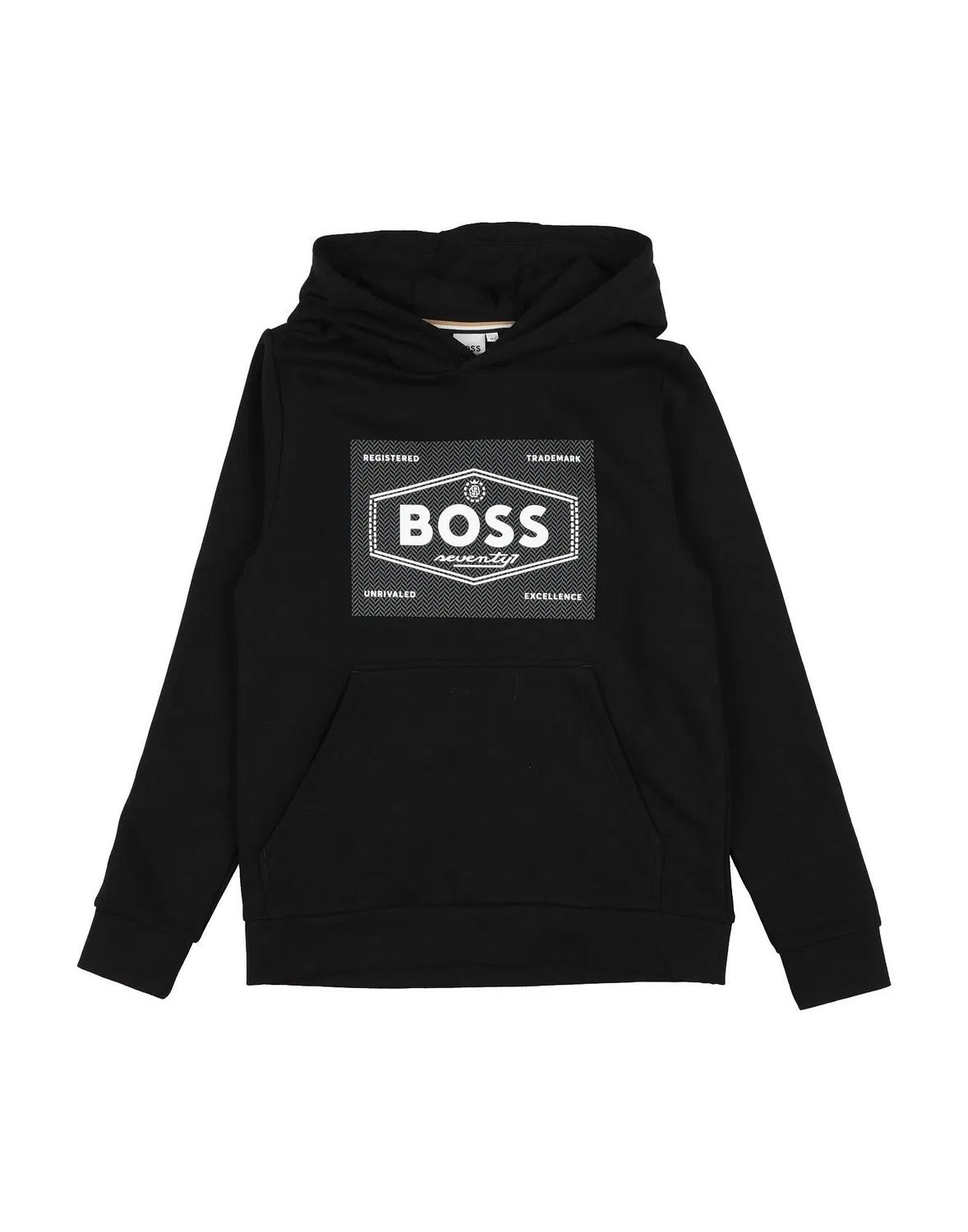 Детское худи для мальчиков с принтом Boss, черный