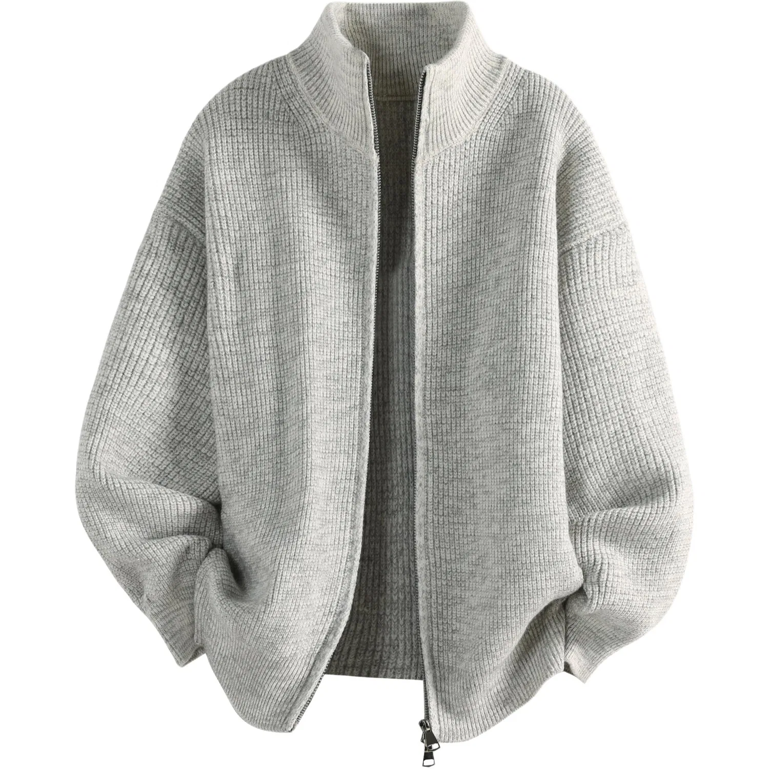 Детский свитер с воротником-стойкой IN'S, White Heather Gray