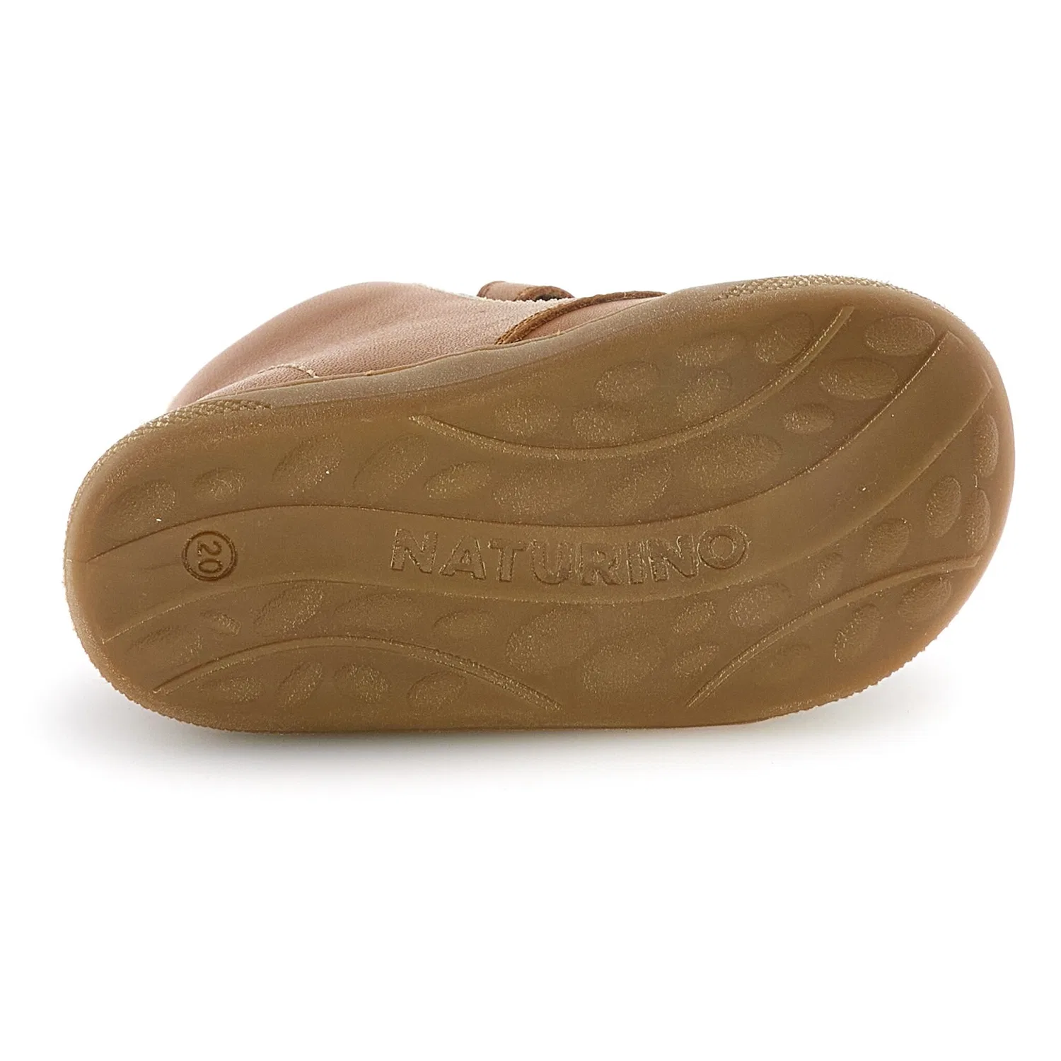Детские зимние кожаные ботинки на липучках Bubble Wide Naturino, Brown — фото 4