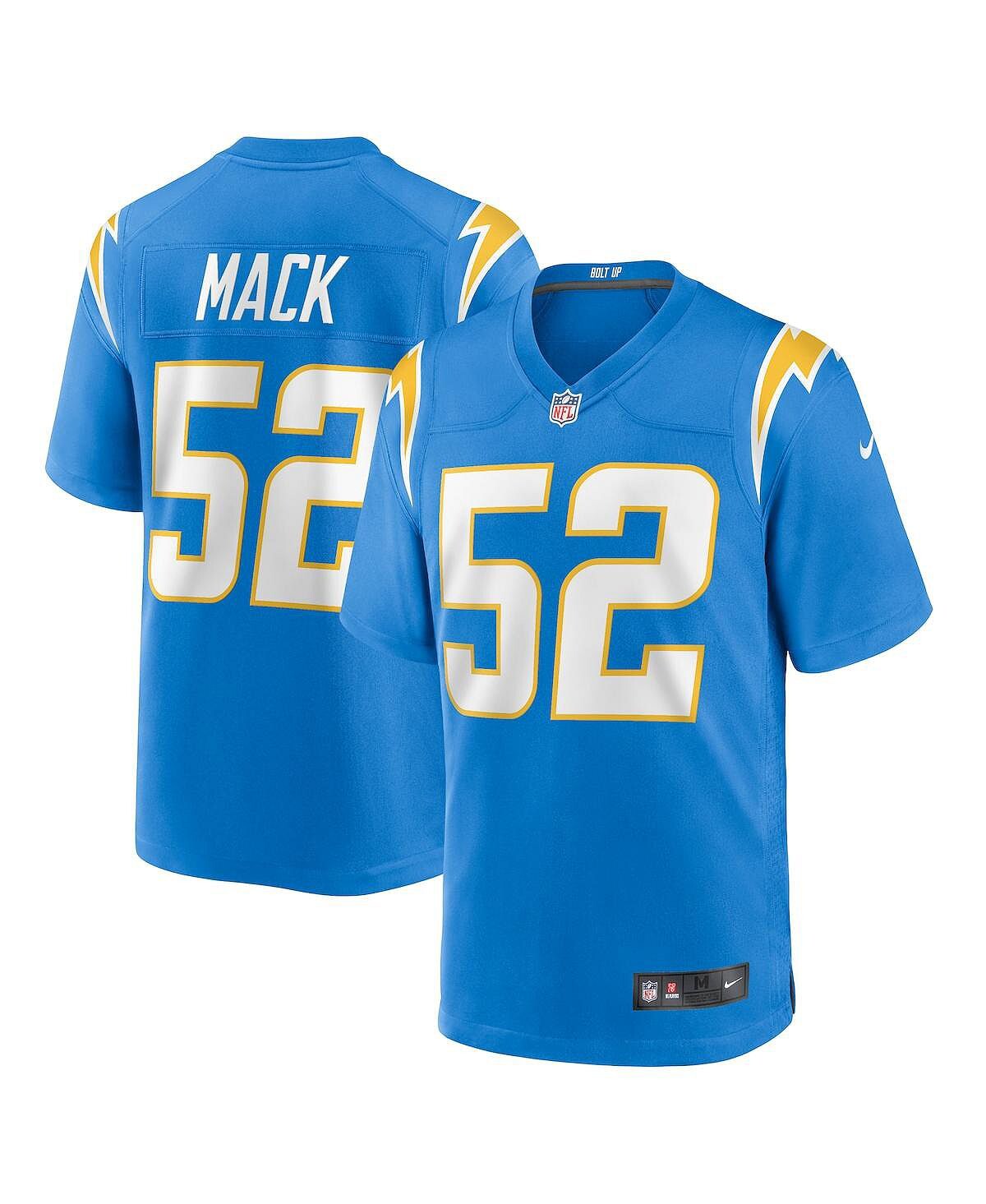 

Мужская футболка khalil mack powder blue los angeles chargers game джерси Nike, синий