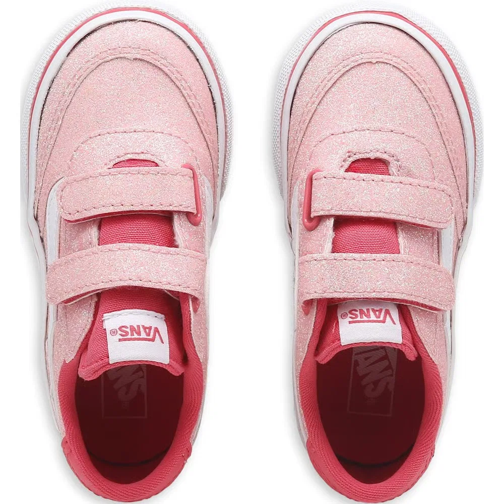 Детские низкие кроссовки Brooklyn для малышей Vans, Pink/Glitter — фото 4
