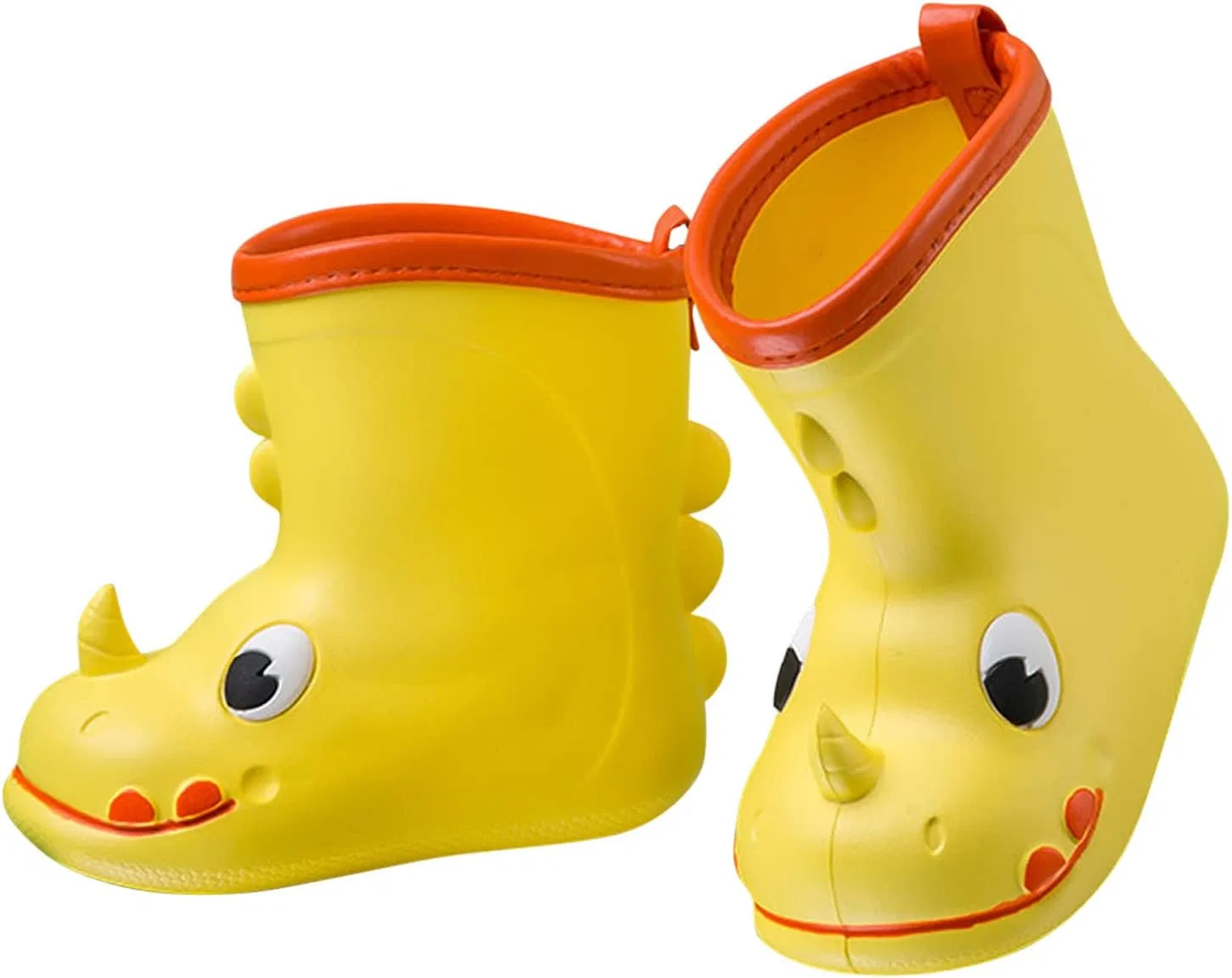 Детские сапоги для девочек с принтом Cartoon Animals, Yellow — фото 3