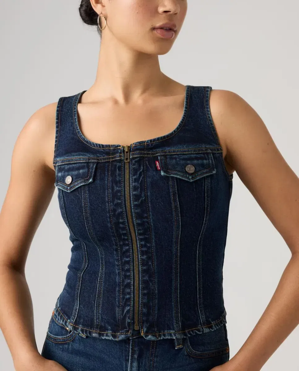 Женский джинсовый жилет Levi's, Azul Índigo — фото 3