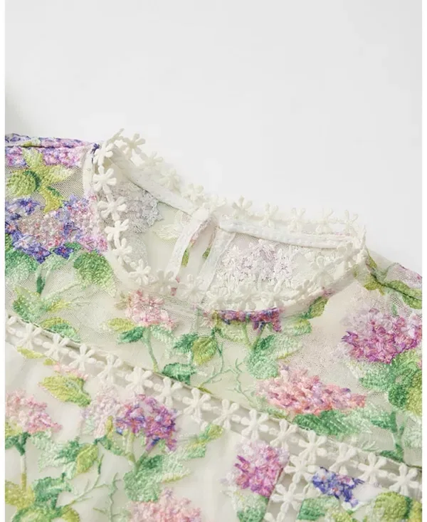 Детское платье для девочек с вышивкой Clementine Marlo Kids, Floral — фото 3