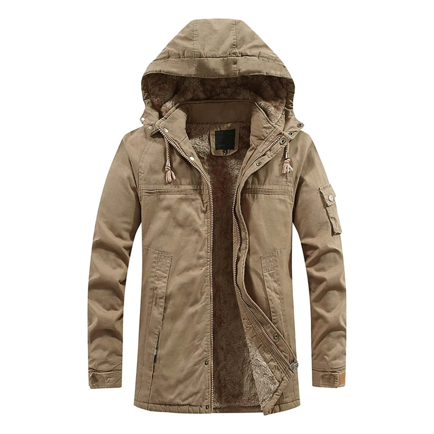 Мужское зимнее пальто с длинным рукавом, dark khaki