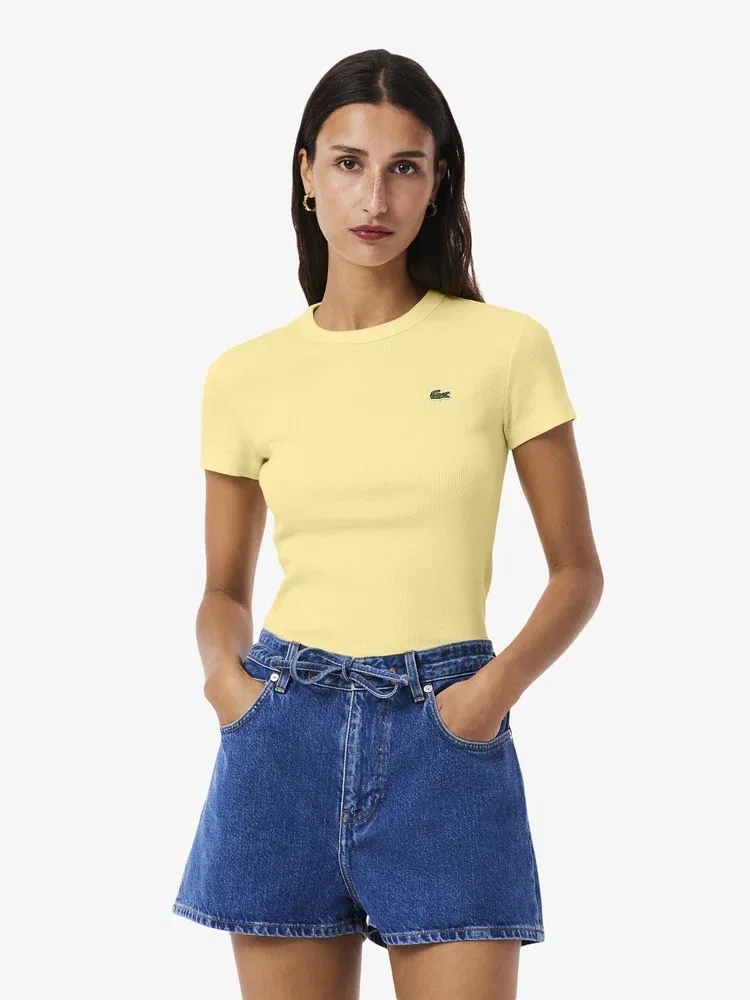 Футболка женская LACOSTE Lemon, Slim Fit, Лимонный