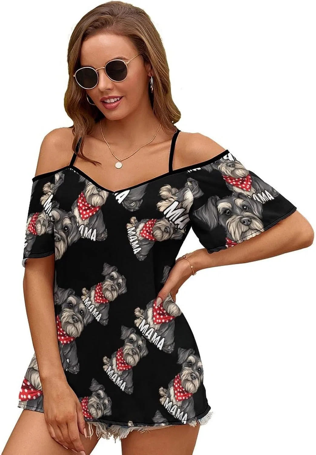 Женское платье с открытыми плечами Cold Shoulder Tops Generic, Style