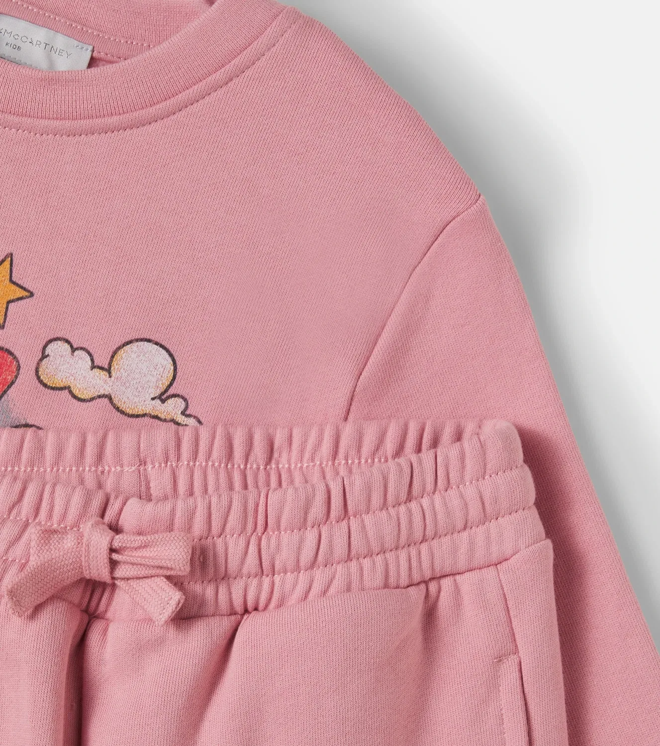 Комплект из хлопкового джерси: свитшот и спортивные штаны, Stella Mccartney Kids, розовый — фото 4