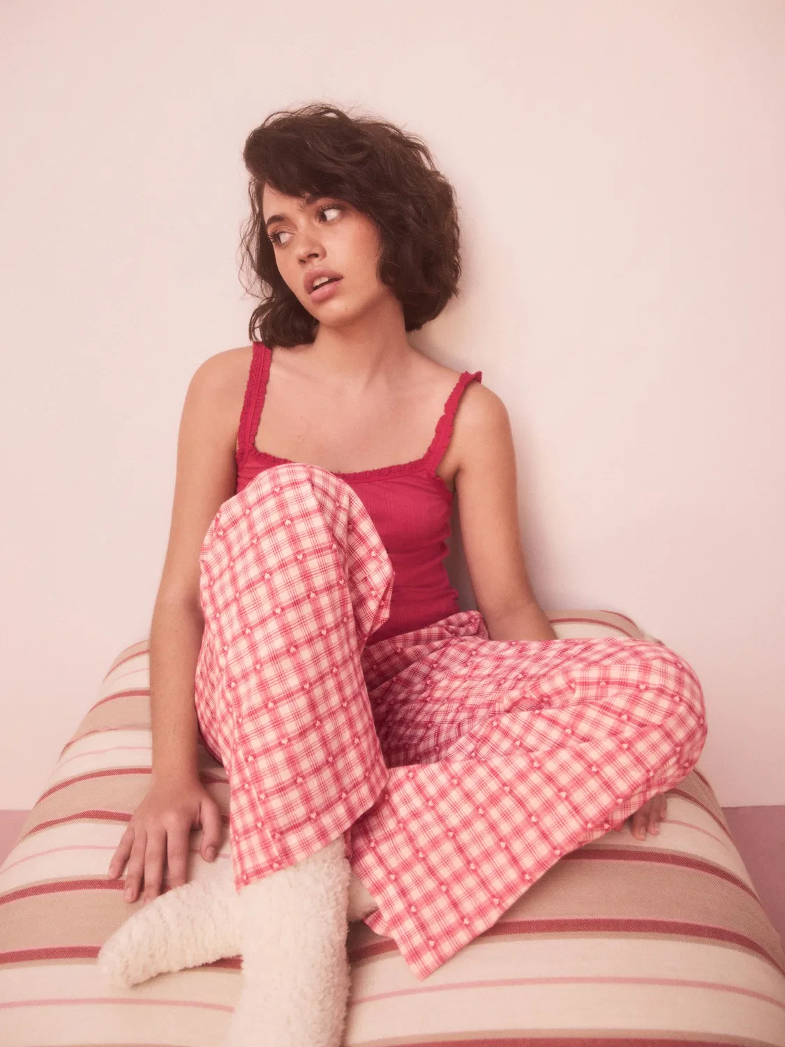 Пижама, сердце, Red Rib Vest Pyjamas Next, красный