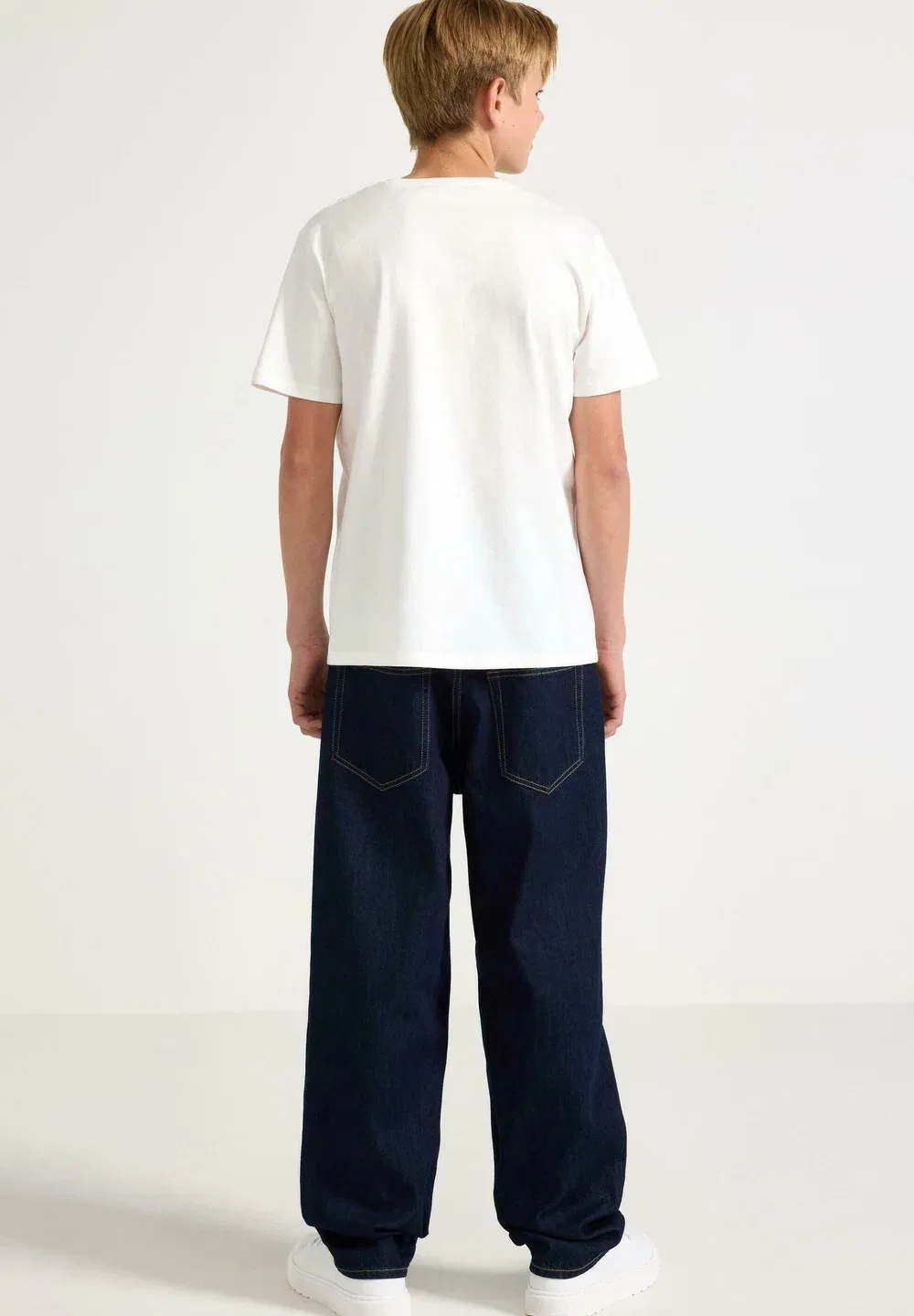 Свободные джинсы с обычной посадкой на талии - джинсы свободного кроя Lindex, Dark Denim — фото 3