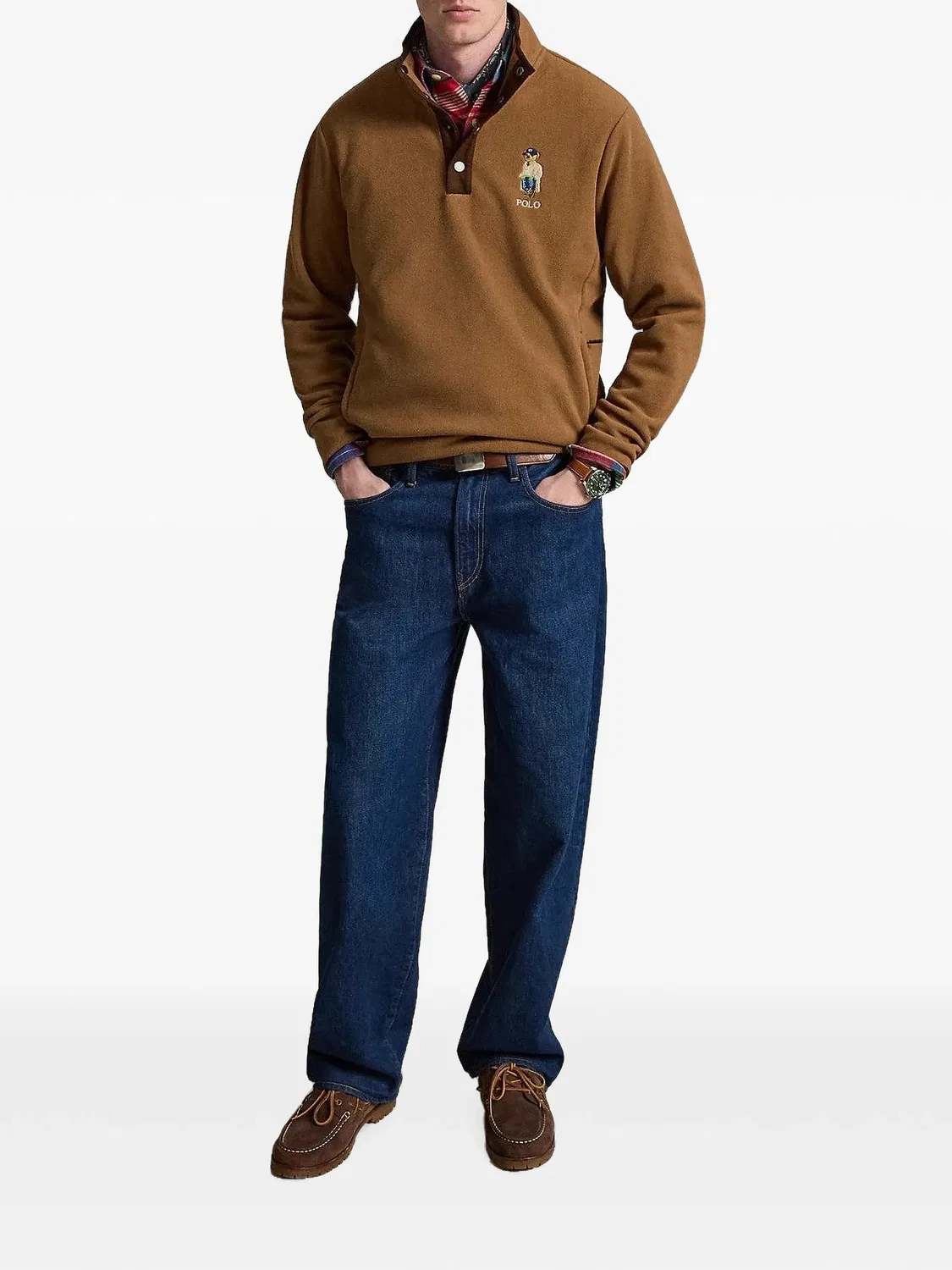 Polo Ralph Lauren Флисовый свитер Polo Bear коричневый — фото 3
