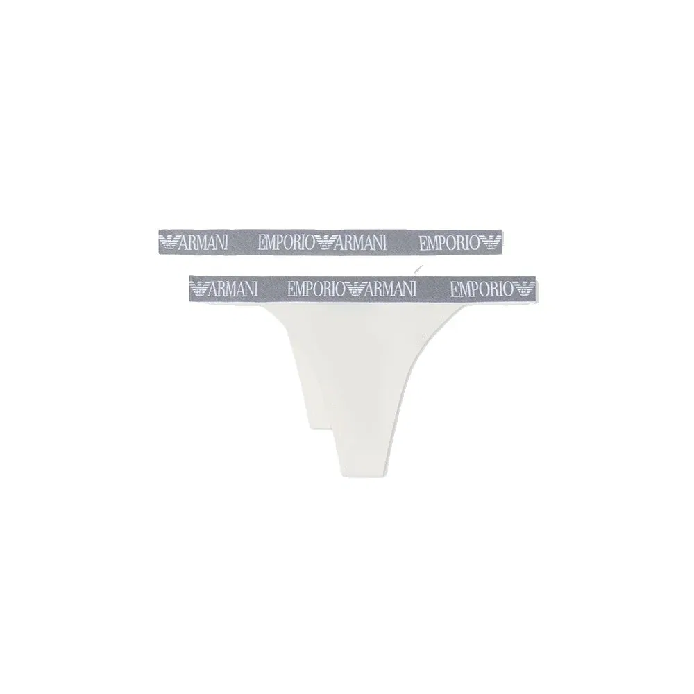 Женские трусы-слипы с логотипом Emporio armani, White
