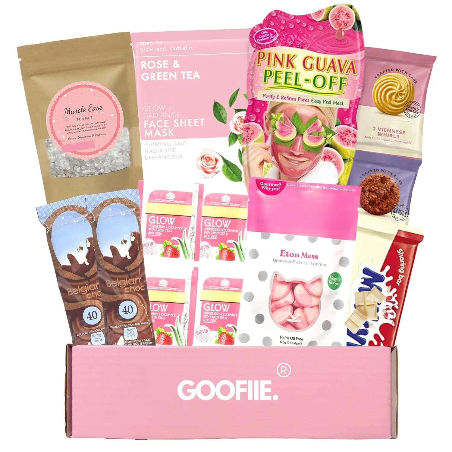 Набор для ухода Hug in a Box GOOFIIE., 13 предметов, 700 г, Pink