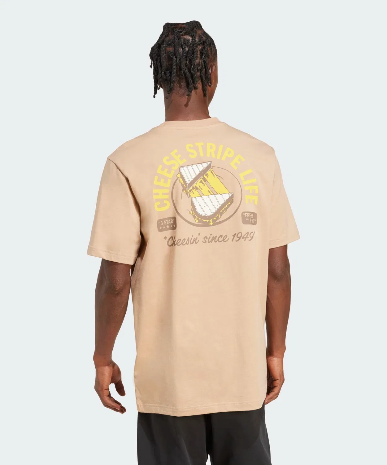 Мужская футболка с принтом Grill Cheese Graphic T-Shirt Adidas, Beige — фото 2