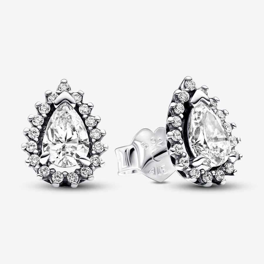 

Серьги Pandora Sparkling Pear Halo, серебро