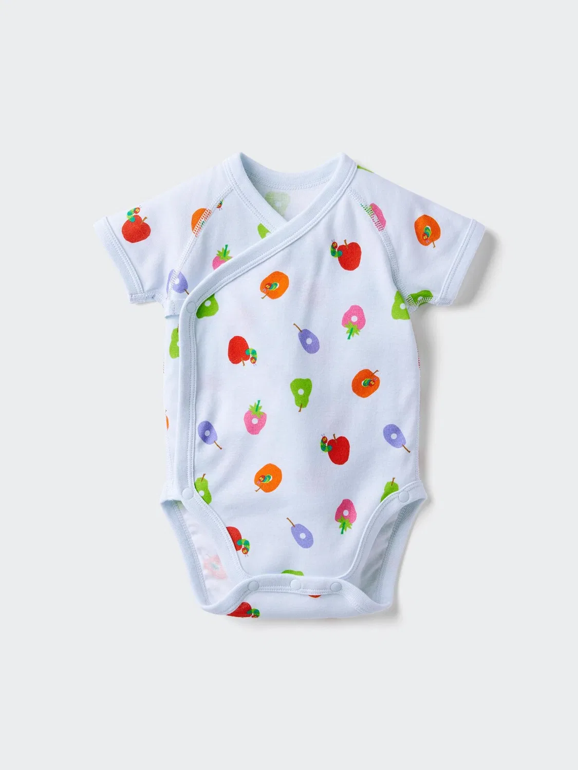 Боди Uniqlo Книги с картинками, короткий рукав, гусеница, светло-голубой