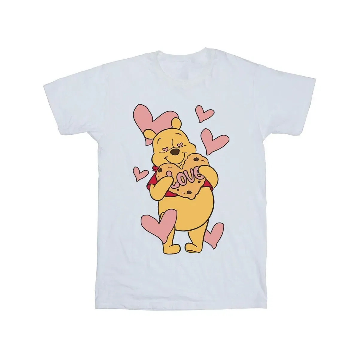 Хлопковая футболка с принтом Love Heart Cookie Winnie The Pooh, White