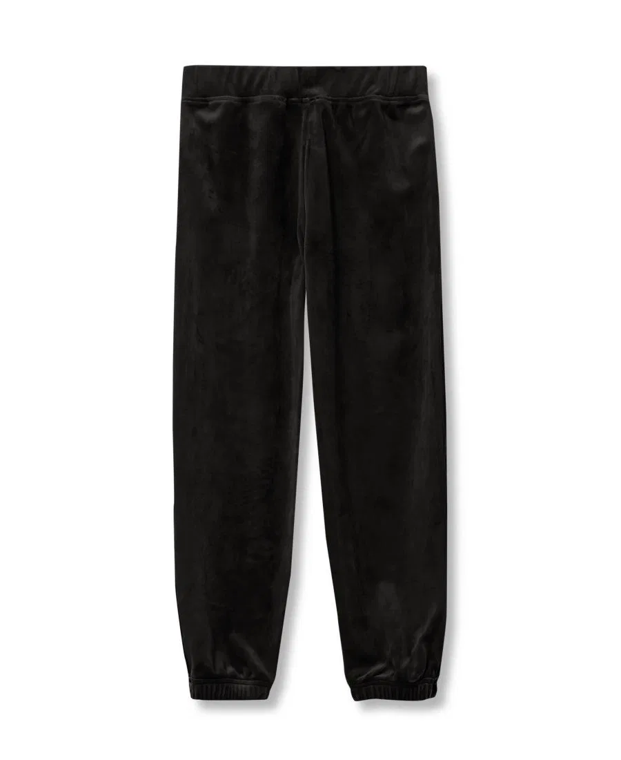 Спортивные брюки из велюра с блестящими вставками Lands' End, Black — фото 2