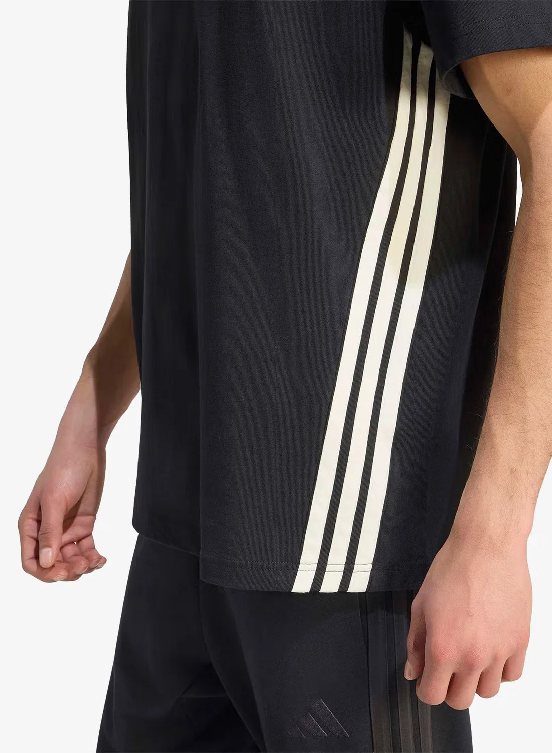 Футболка свободного кроя 3-Stripes Adidas, черный — фото 3