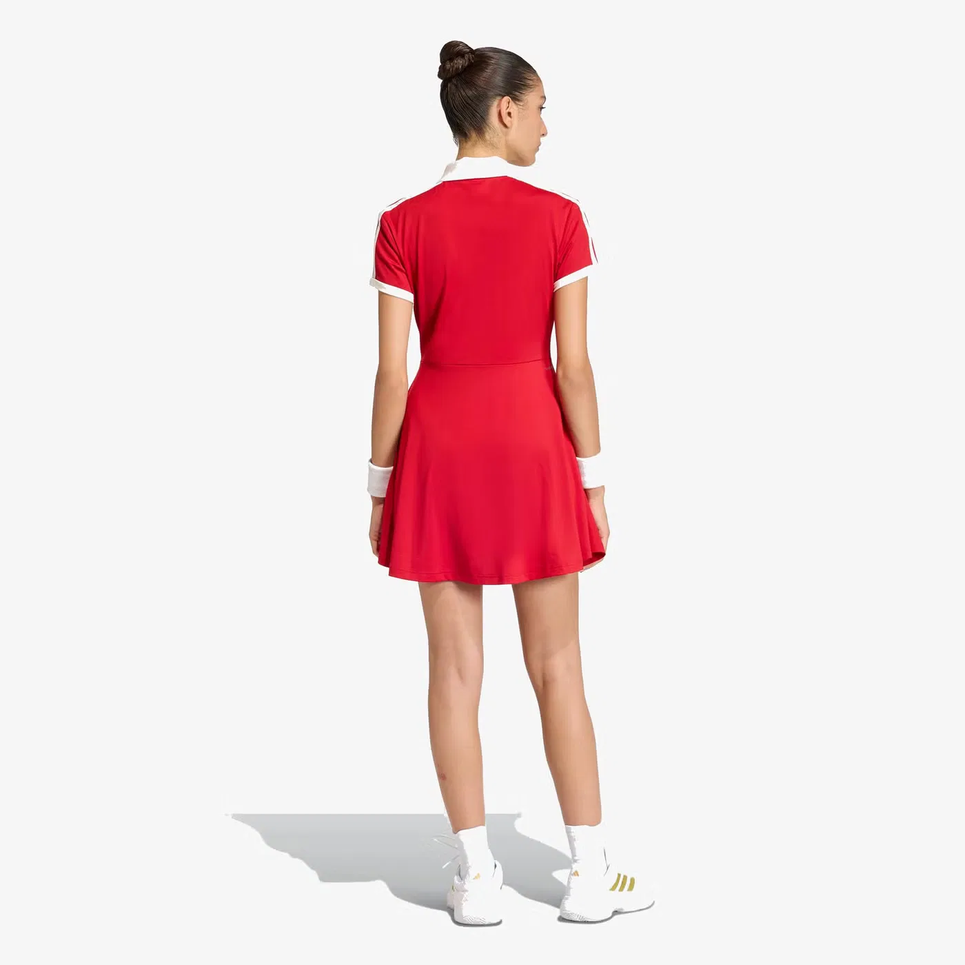 Платье-трапеция с контрастными полосами Tennis Classics Adidas, красный — фото 4
