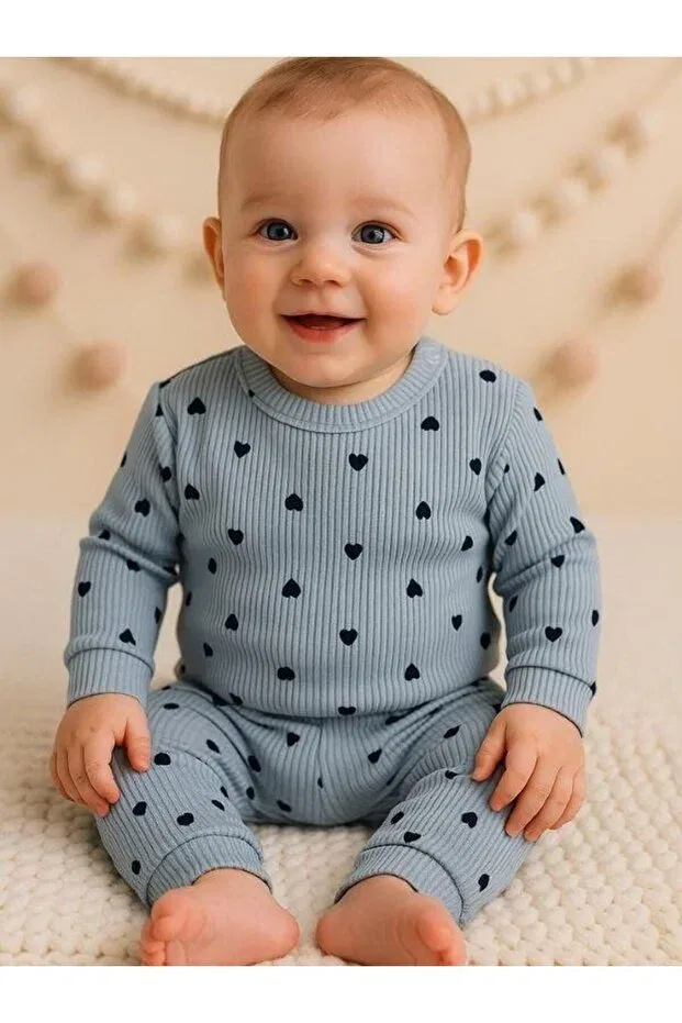 Детский комплект из кофты и штанов для девочек хлопковый Zekids, Blue