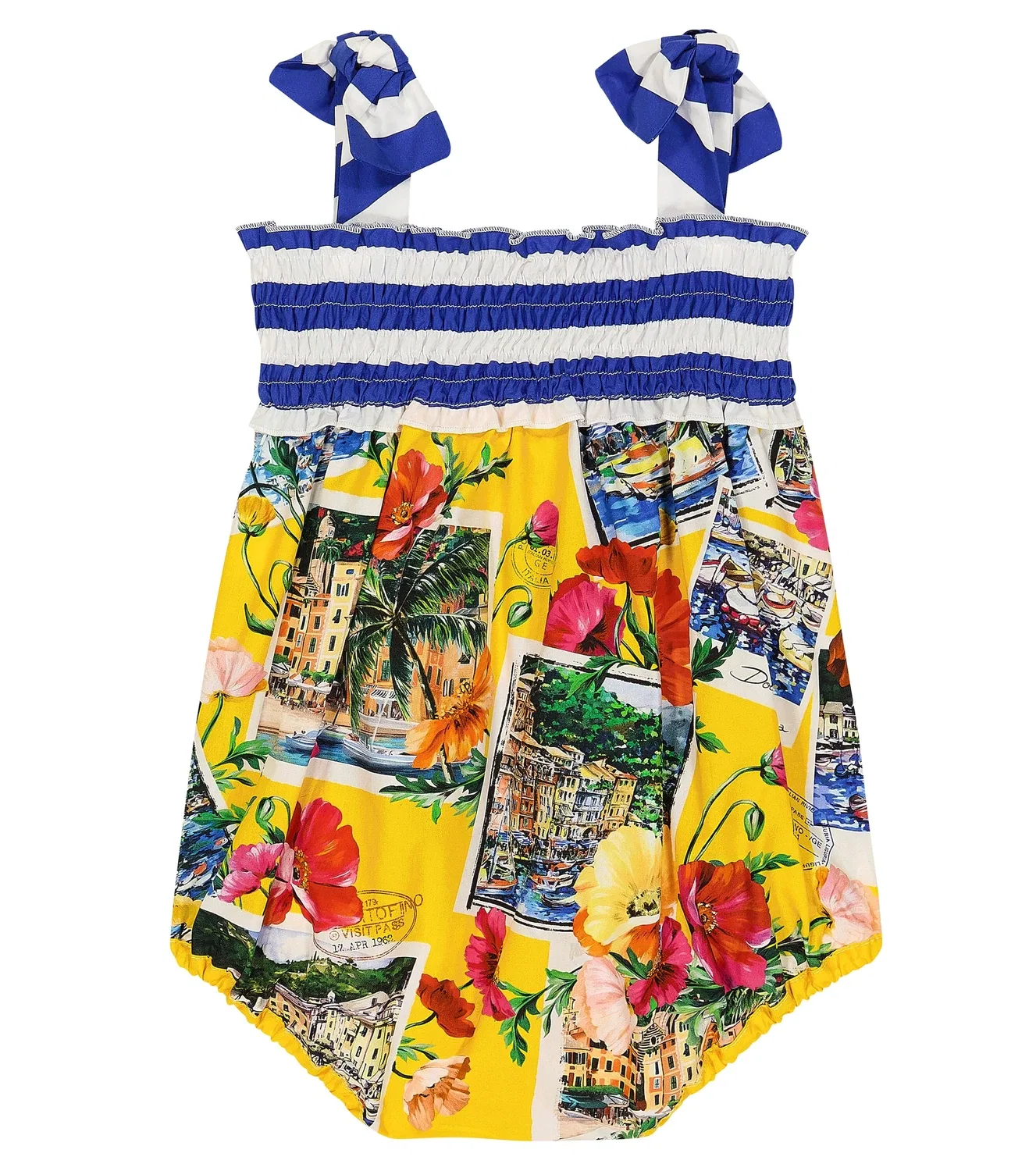 Комбинезон с принтом Baby Portofino Dolce&Gabbana Kids, желтый — фото 2