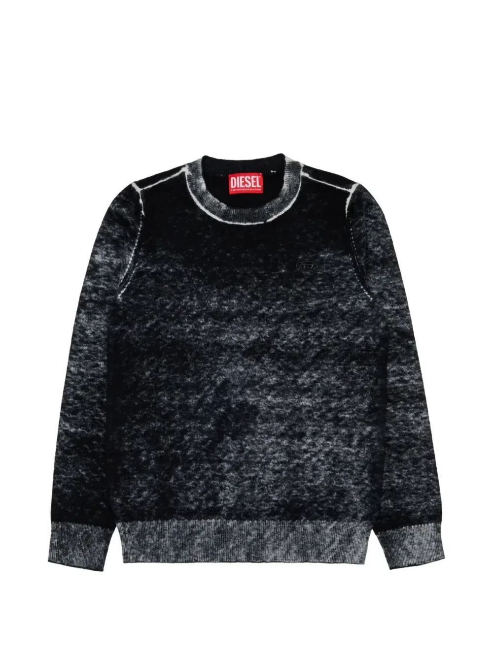Свитер с вышитым логотипом Diesel Kids, черный