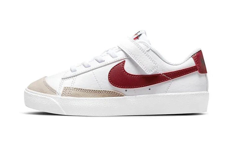 Детские кроссовки для скейтбординга с кожаным верхом Blazer 77 Low, Nike, Белый/Красный