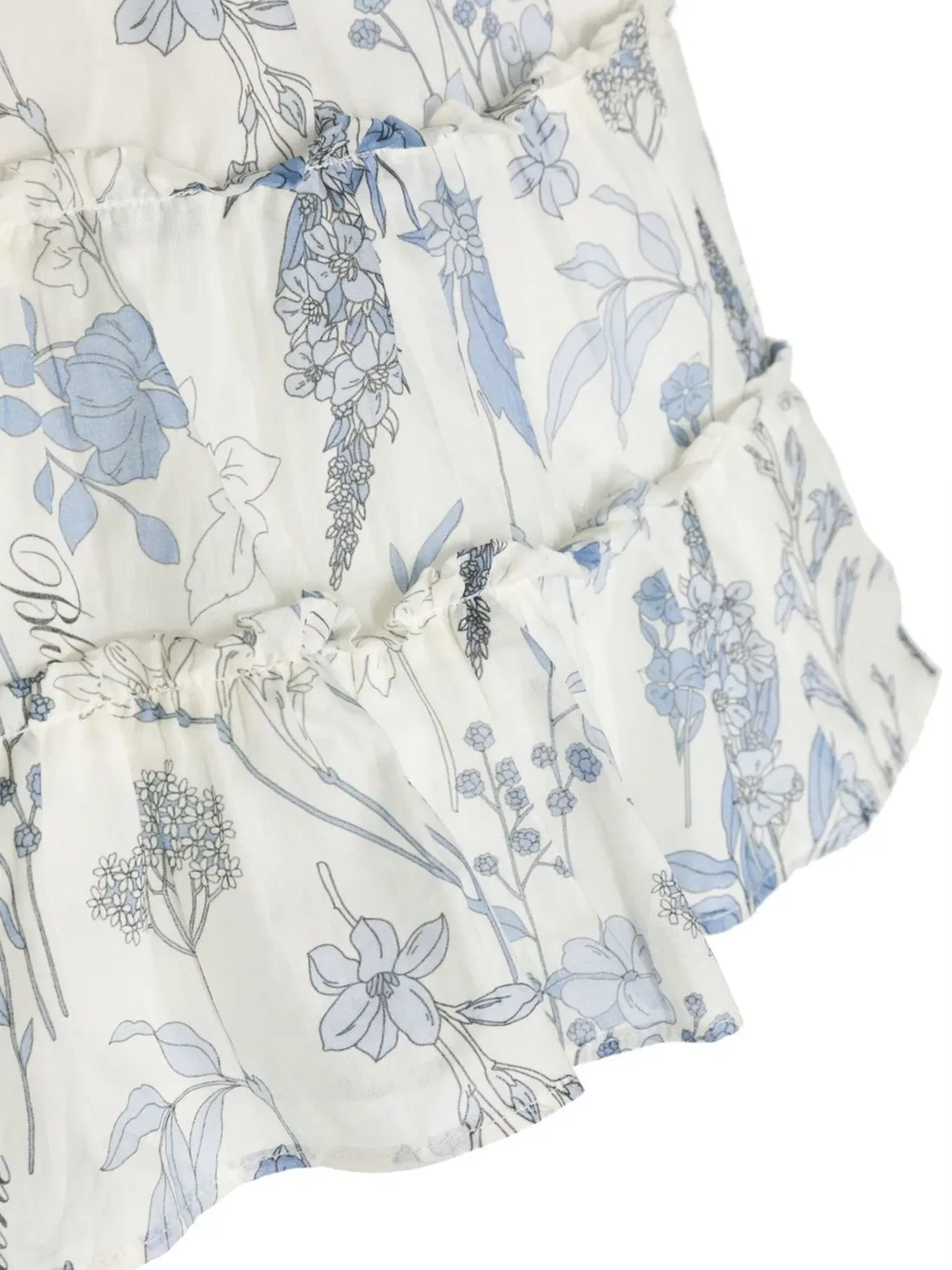 Платье с цветочным принтом и рюшами Miss Blumarine, белый — фото 3