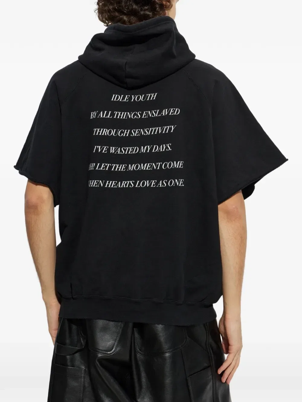 Худи с короткими рукавами и цветочным принтом Balenciaga, черный — фото 4
