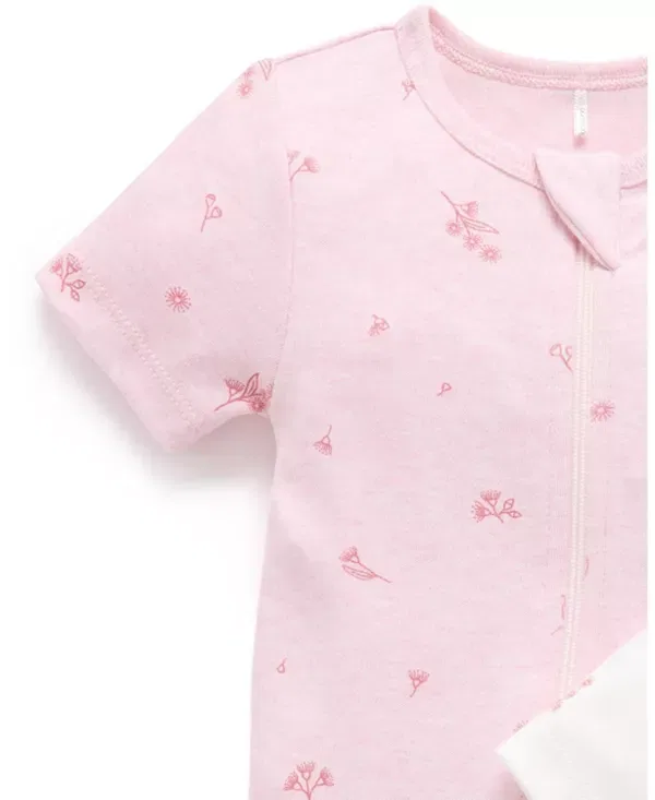 Детский комплект комбинезонов с коротким рукавом Purebaby, Pale Pink Blossom Pack — фото 3