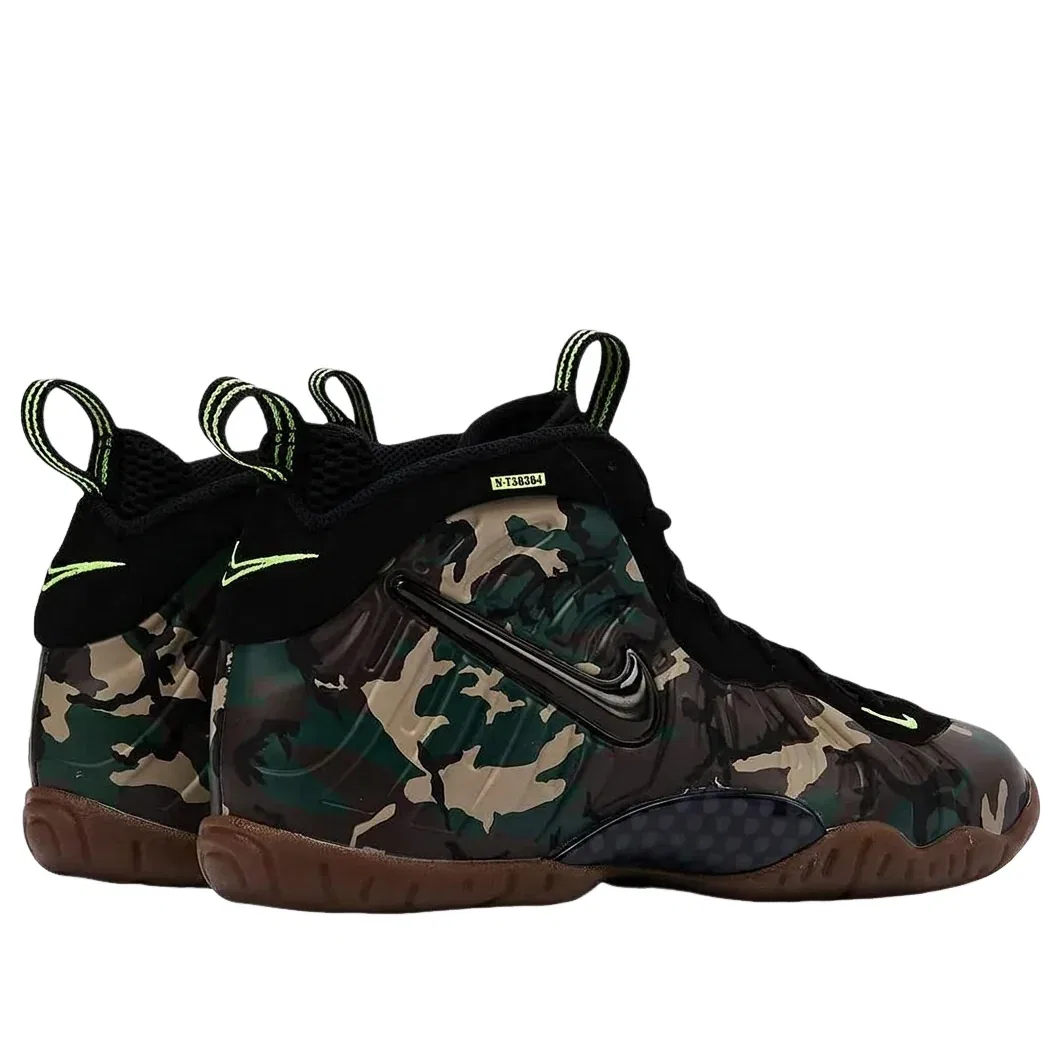 Детские кроссовки с синтетическим верхом Air Foamposite Vapor X Posite Pro 'Green Camo' Nike, Green Camo/Black — фото 4