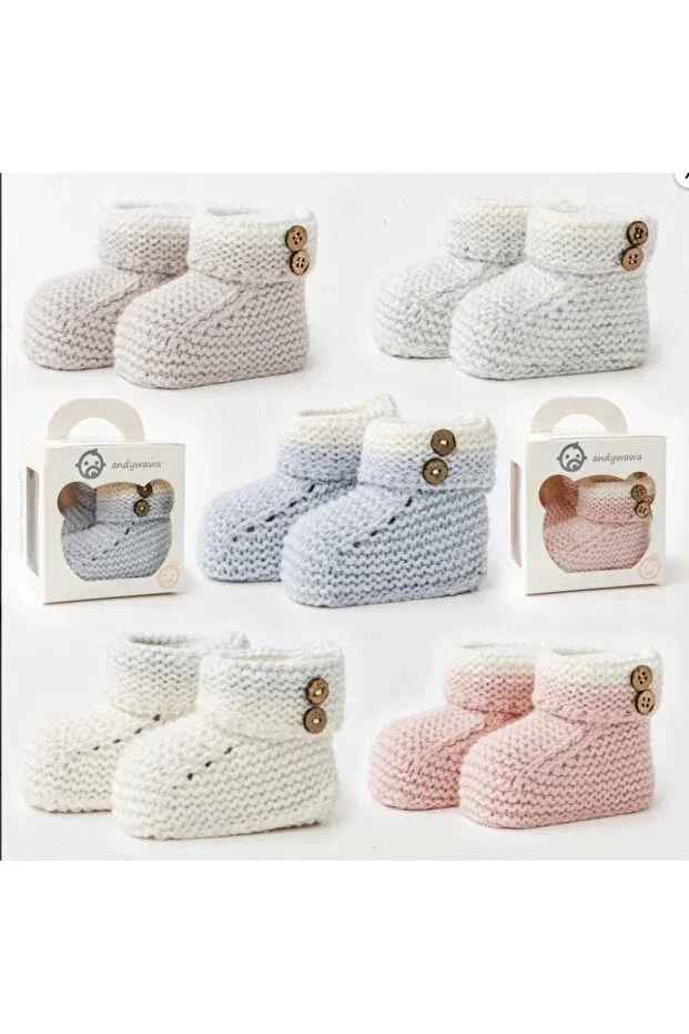 Детские пинетки для новорожденных вязаные мягкие хлопковые Andywawa, Multicolor