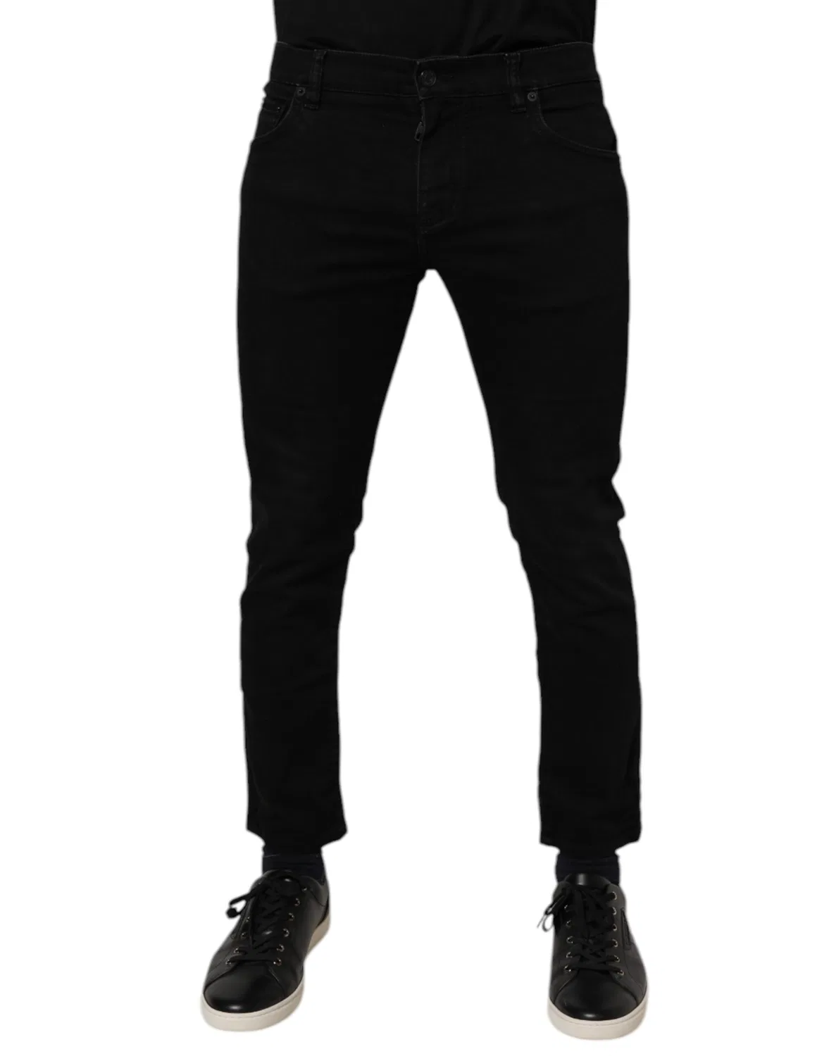 Мужские джинсы-скинни с логотипом Skinny Jeans Dolce & Gabbana, Black — фото 2