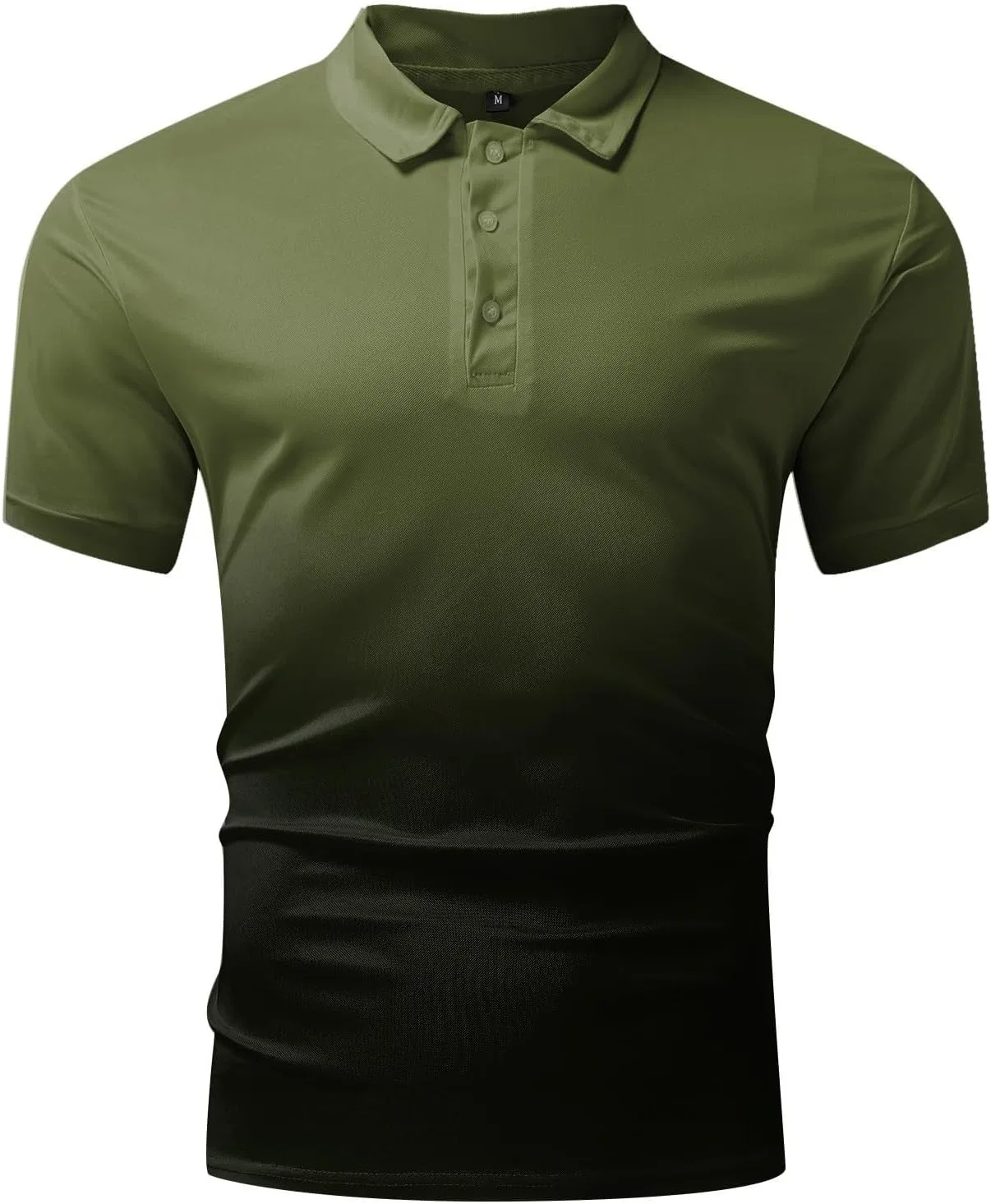 Мужское поло с градиентом Gradient Slim Fit, Army Green — фото 2