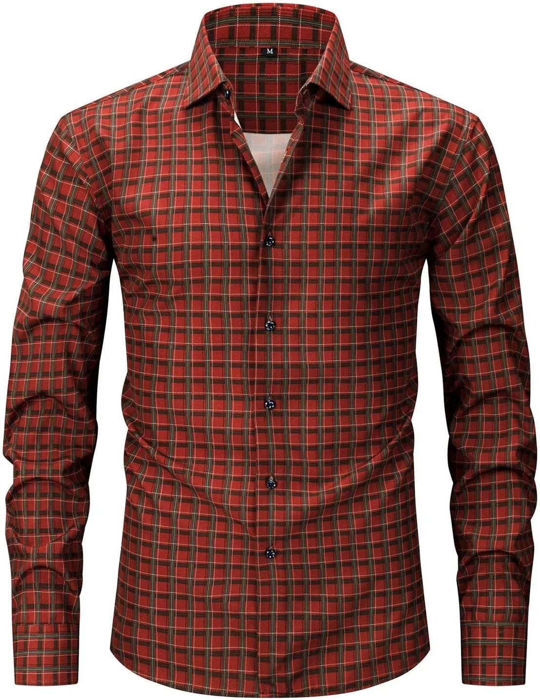 Мужская рубашка с длинным рукавом, Slim Fit, красный