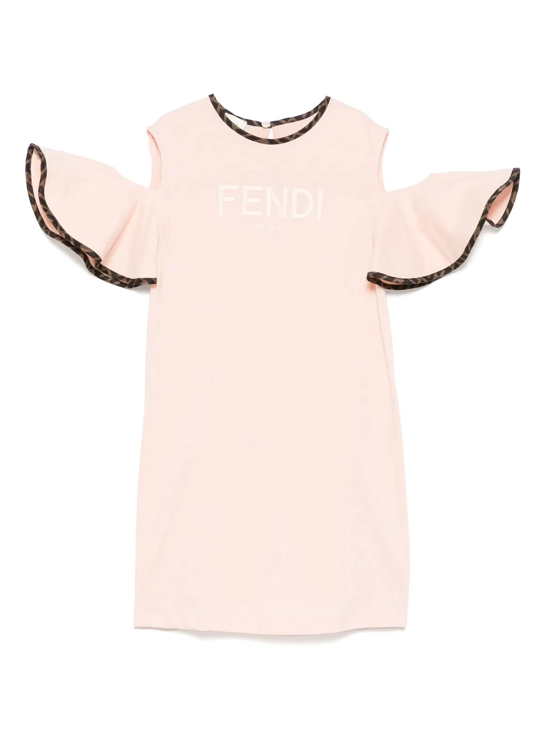 Платье с вышитым логотипом FENDI, розовый