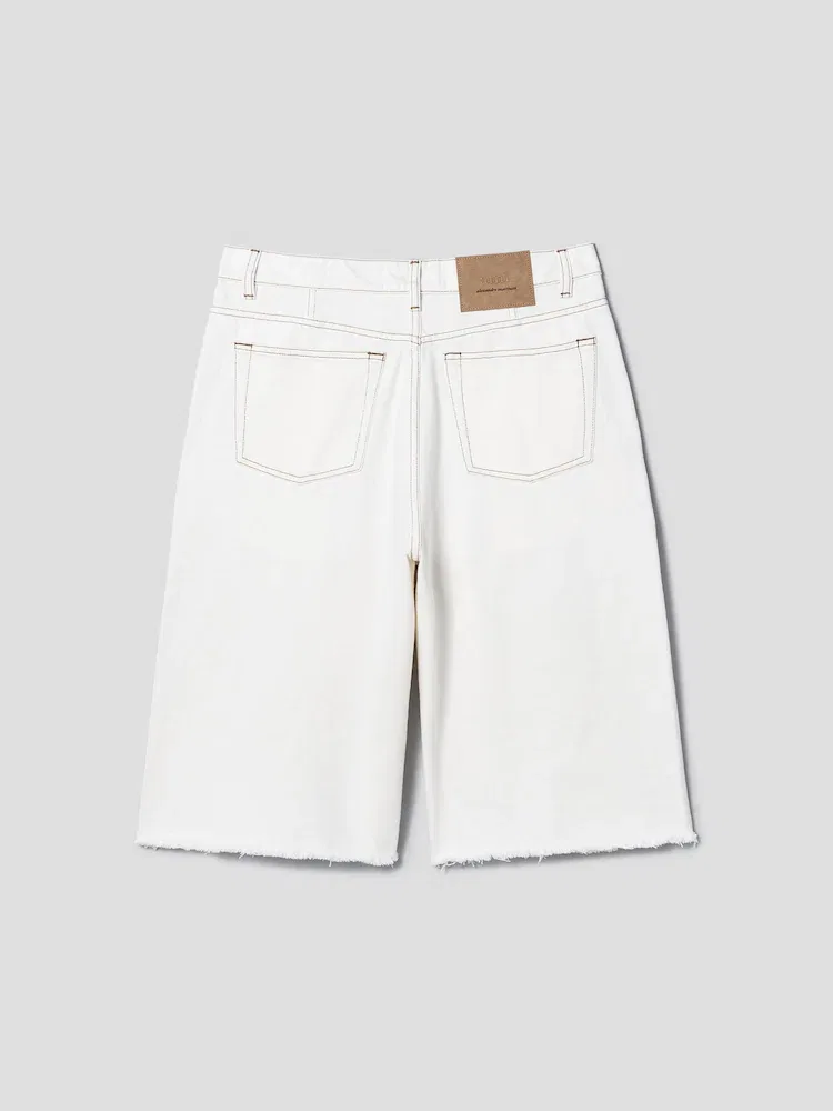 Шорты джинсовые Denim Short AMI PARIS, Blanc Creme — фото 2