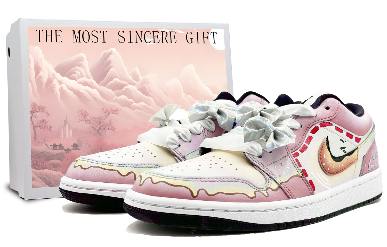 

Кроссовки Air Jordan 1 Vintage Basketball Shoes Women's Low-Top Pink, Розовый, Кроссовки Air Jordan 1 Vintage Basketball Shoes Women's Low-Top Pink