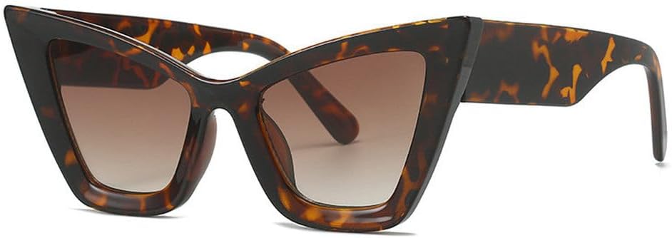 

Модные солнцезащитные очки большого размера для женщин и мужчин, модель «кошачий глаз», современные ретро-солнцезащитные очки, трендовые оттенки, защита от ультрафиолета UV400 TKKTLLT, Leopard Tea