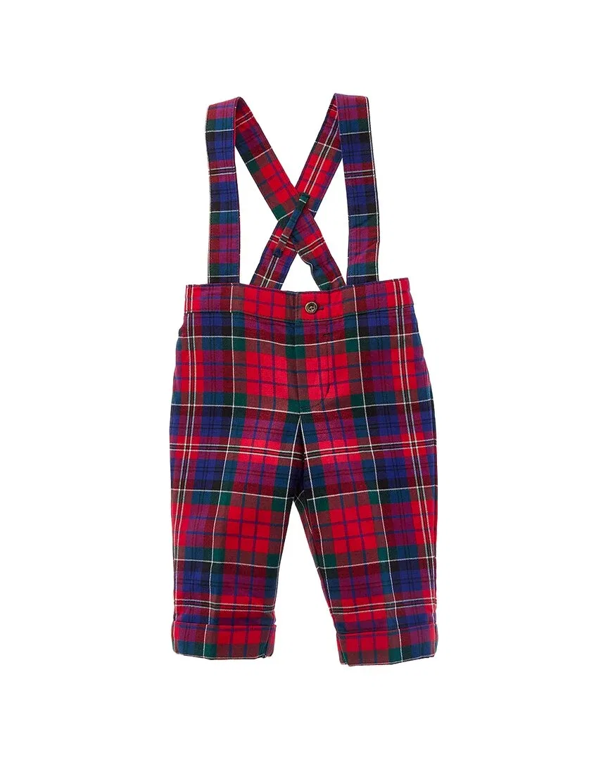 Детские брюки на подтяжках с принтом Tartan Suspender Pant Janie and Jack, красный