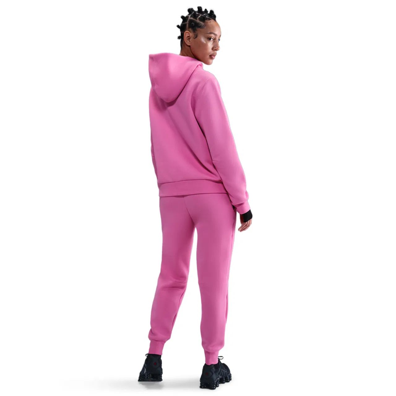 Женская толстовка Tech Fleece Nike, цвет Playful Pink/Black — фото 4